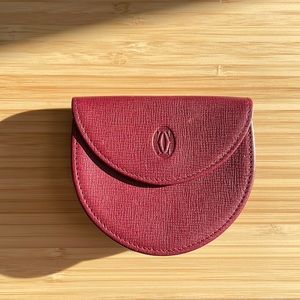Vintage Cartier Burgundy Leather Coin Purse